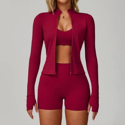 2–3-teiliges Damen Yoga-Set – Sport-BH, High-Waist Leggings & Shorts, Fitness-Outfit für Gym & Training, Push-up Sportbekleidung