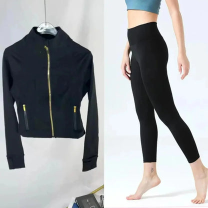 2025 Gold Label Kurzes Damen Sportjacken-Set – Figurformende Yoga- & Fitnessjacke, Activewear für Training & Workout