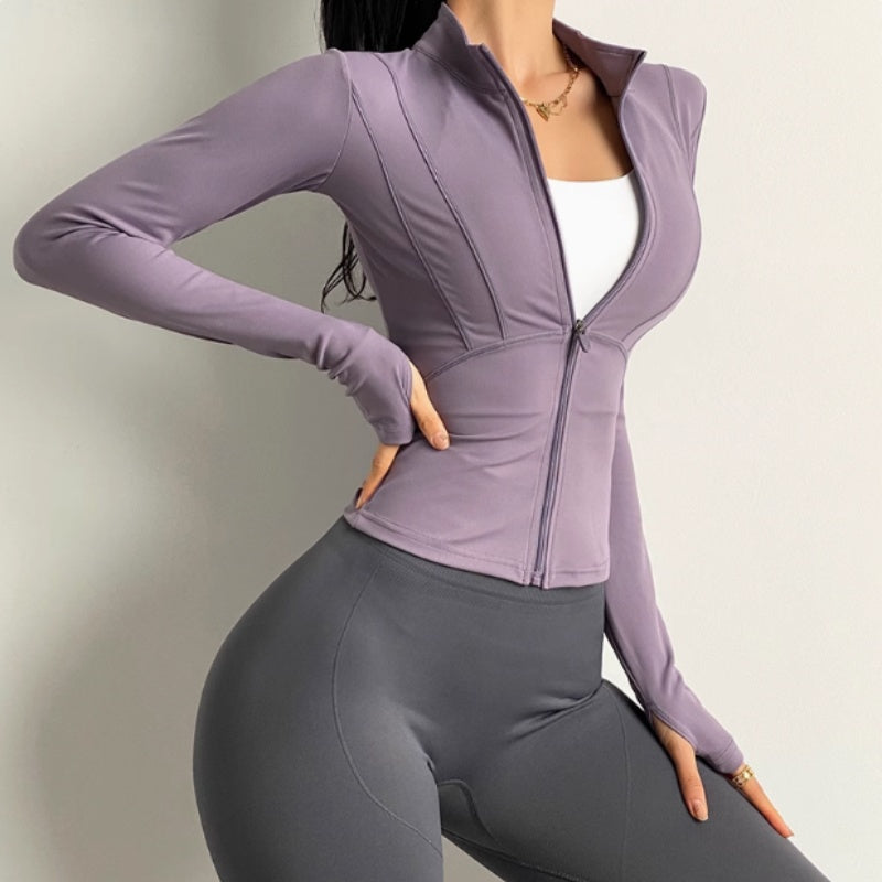 Damen Fitness- & Yoga-Jacke Langarm – Ideal für Jogging, Radfahren & Training