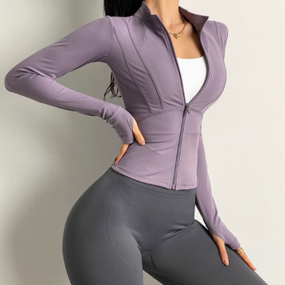 Damen Fitness- & Yoga-Jacke Langarm – Ideal für Jogging, Radfahren & Training