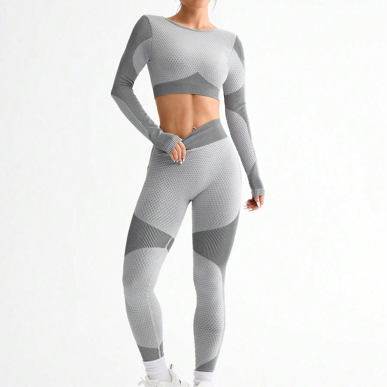 2-teiliges neues nahtloses Damen-Fitness-Set – Atmungsaktiver, figurbetonter Sport- und Yoga-Anzug für Laufen und Outdoor-Training