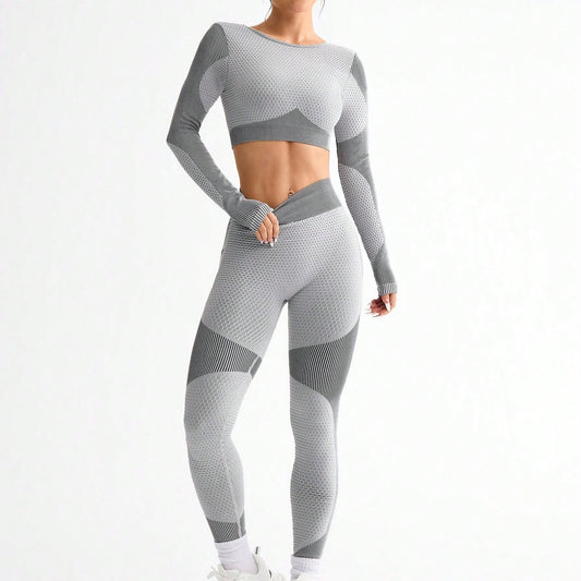 2-teiliges neues nahtloses Damen-Fitness-Set – Atmungsaktiver, figurbetonter Sport- und Yoga-Anzug für Laufen und Outdoor-Training