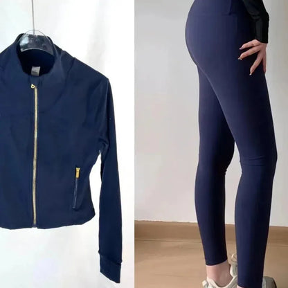 2025 Gold Label Kurzes Damen Sportjacken-Set – Figurformende Yoga- & Fitnessjacke, Activewear für Training & Workout