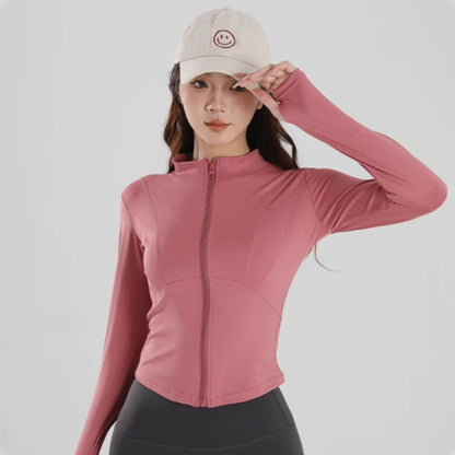 Damen Fitness- & Yoga-Jacke Langarm – Ideal für Jogging, Radfahren & Training