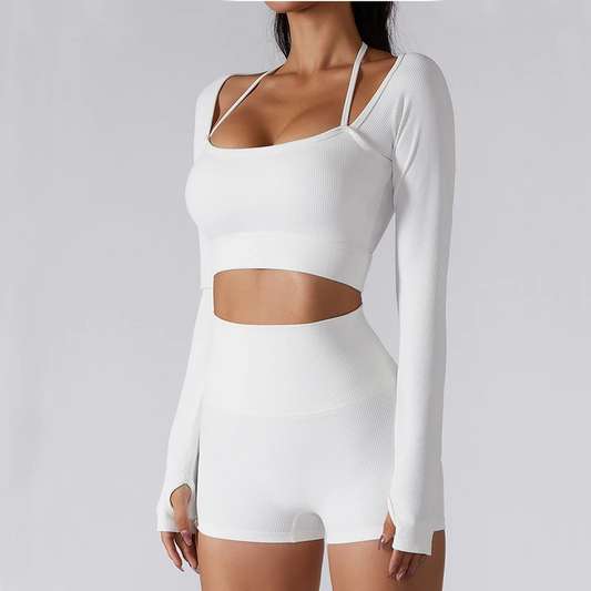 WAREBALL Seamless Yoga Set für Damen (2-/3-/7-teilig) – Sport-BH & High-Waist Leggings, Fitness- & Gym Wear