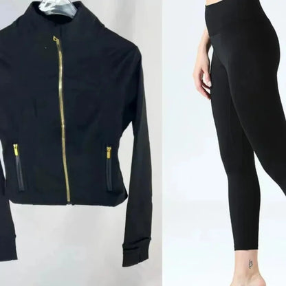 2025 Gold Label Kurzes Damen Sportjacken-Set – Figurformende Yoga- & Fitnessjacke, Activewear für Training & Workout