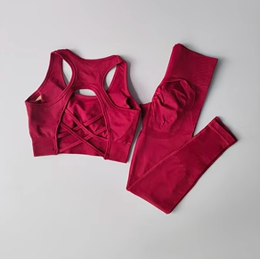 2-teiliges Professionelles Damen Fitness-Set – Stoßfester Sport-BH & Tank-Top, Leggings für Yoga & Laufen, Sportbekleidung mit elegantem Rücken-Design