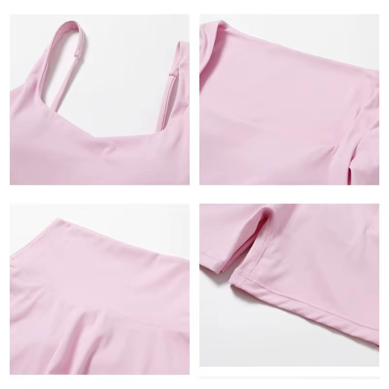 2-teiliges Damen-Yoga-Set – Schnell trocknender Sportanzug für Fitnessstudio, Training und Laufen mit langärmeligem Sportoberteil