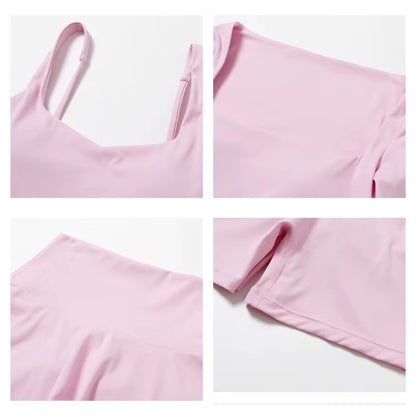 2-teiliges Damen-Yoga-Set – Schnell trocknender Sportanzug für Fitnessstudio, Training und Laufen mit langärmeligem Sportoberteil