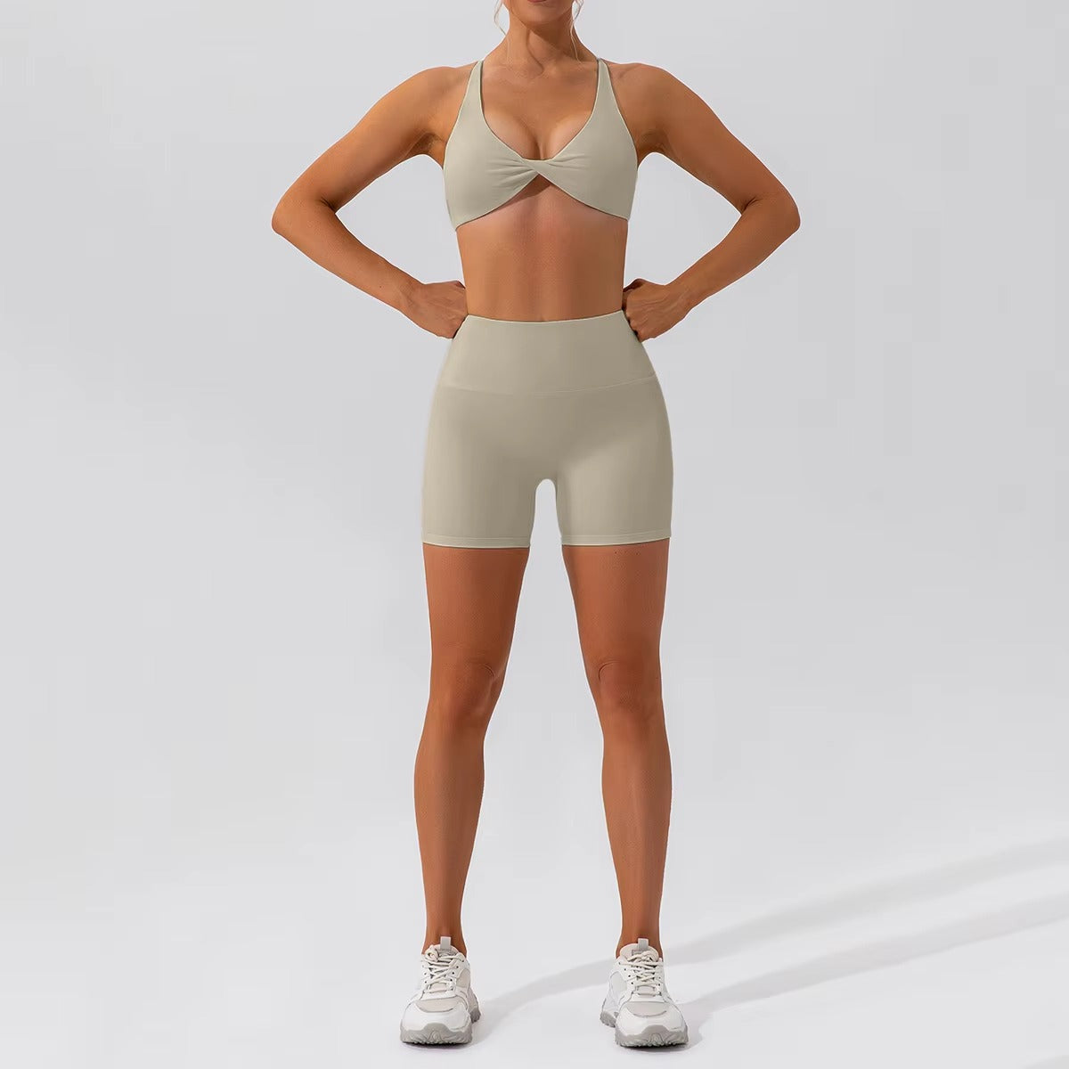 2-teiliges Damen-Yoga-Set – Schnell trocknender Sportanzug für Fitnessstudio, Training und Laufen mit langärmeligem Sportoberteil